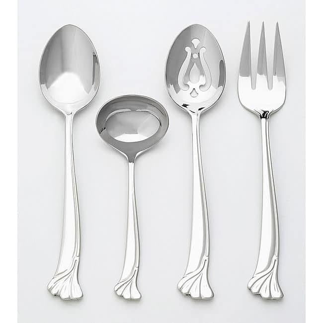 Ginkgo 'Ginkgo Leaf' Stainless Steel 4-piece Serving Set