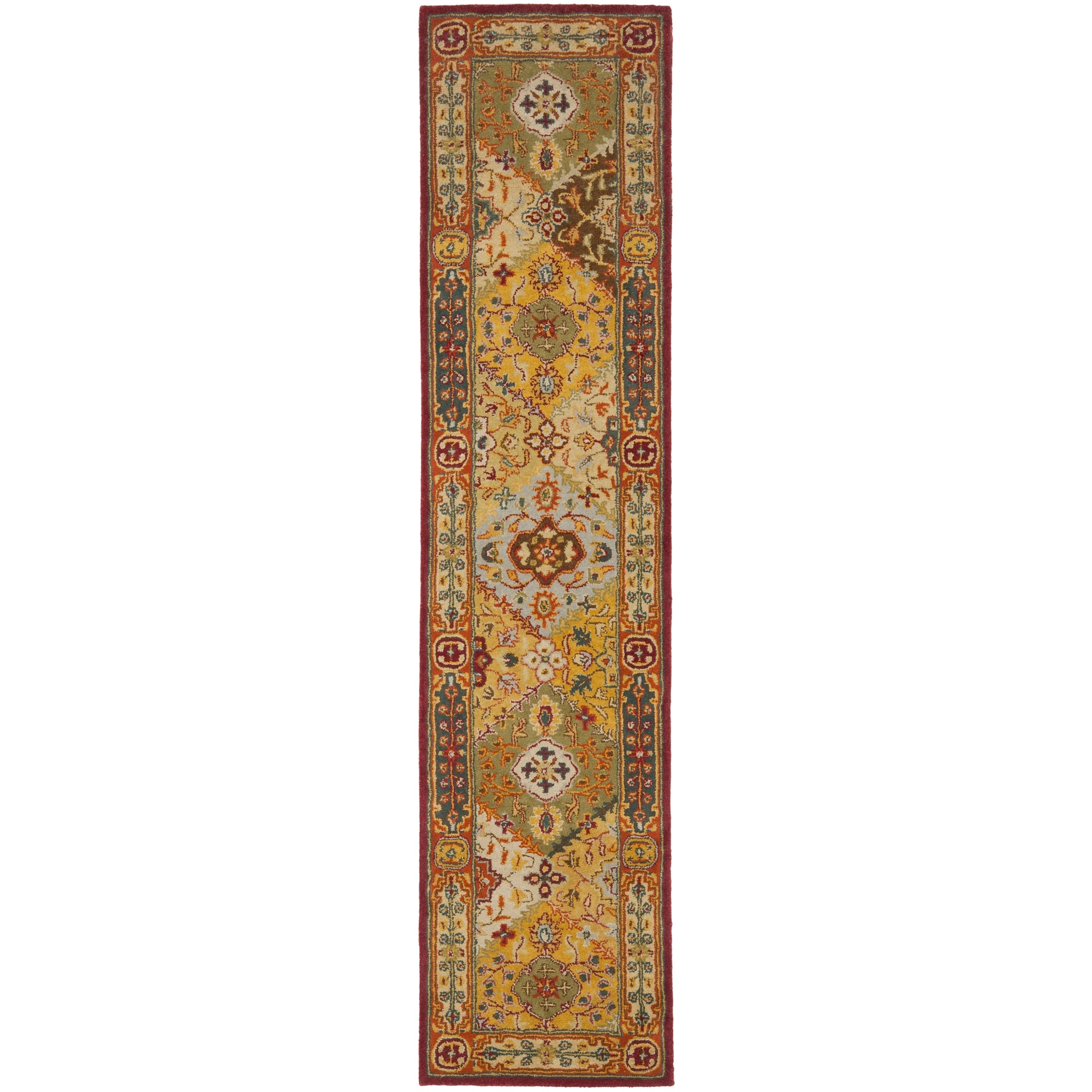 Handmade Diamond Bakhtiari Multi/ Red Wool Runner (23 X 16)