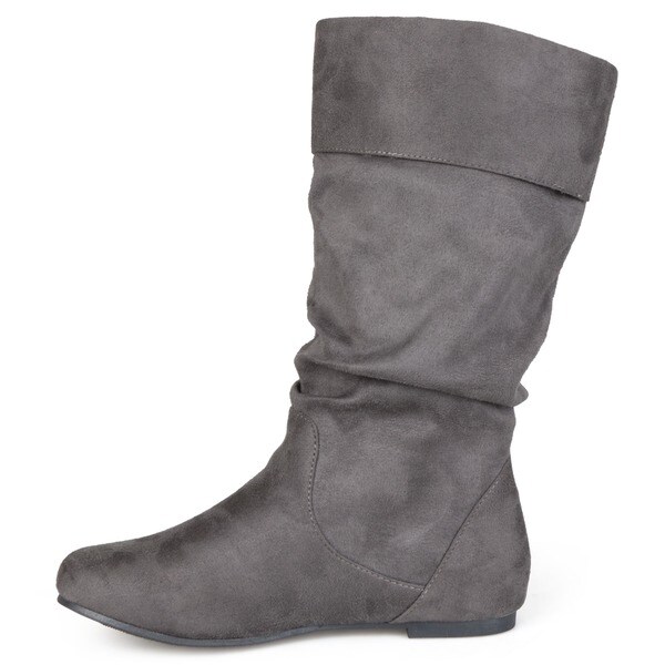 gray suede slouch boots