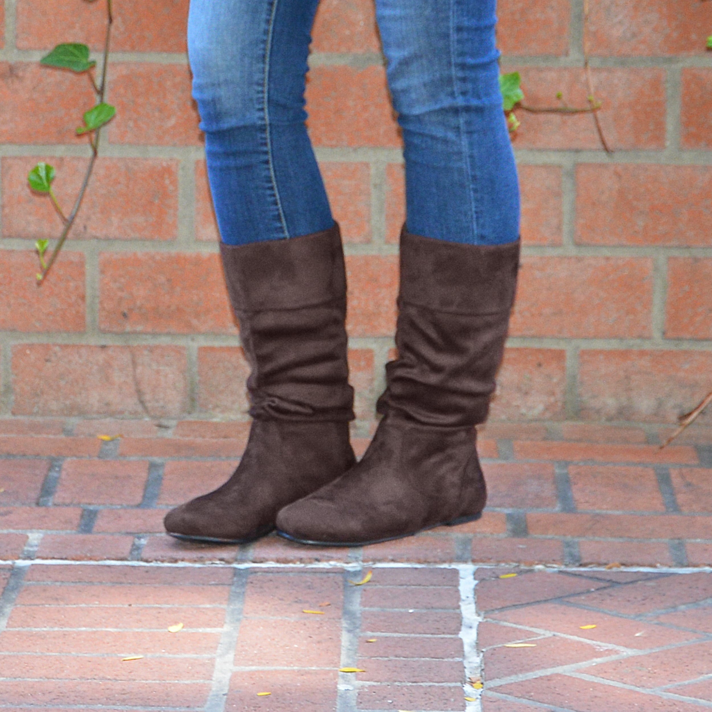 Slouch Mid-Calf Microsuede Boot 