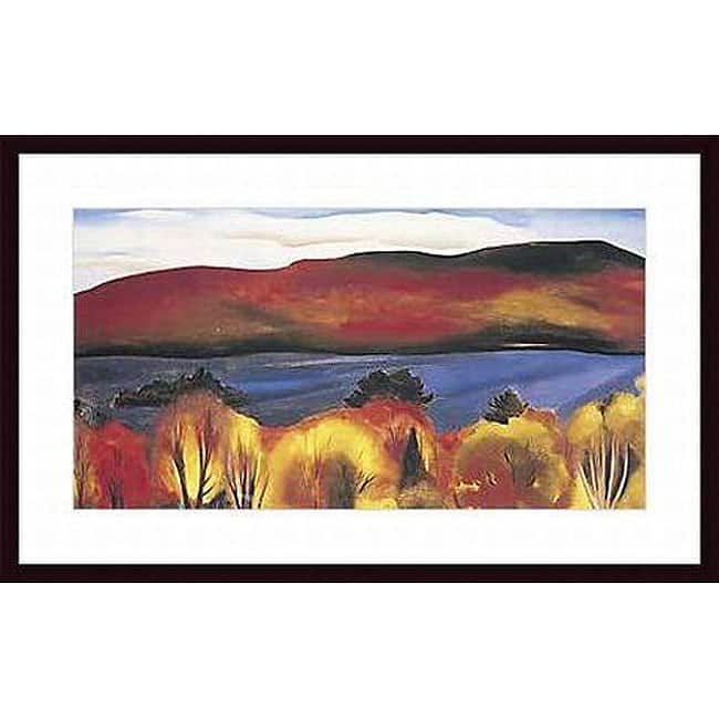 Georgia O'Keefe 'Lake George, Autumn, 1927' Wood Framed Art Print