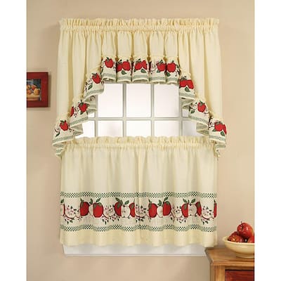 Red Delicious Apple 3-piece Curtain Tier/ Swag Set