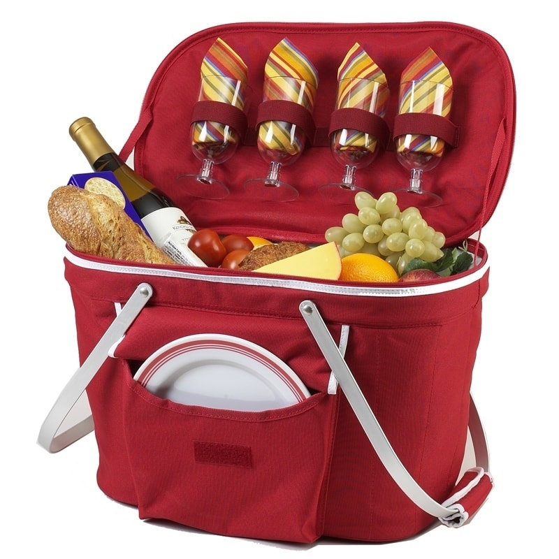 Picnic at Ascot Collapsible Picnic Basket Cooler for Four