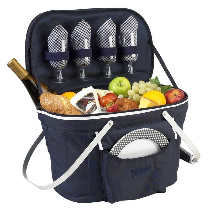 Picnic at Ascot Collapsible Picnic Basket Cooler for Four