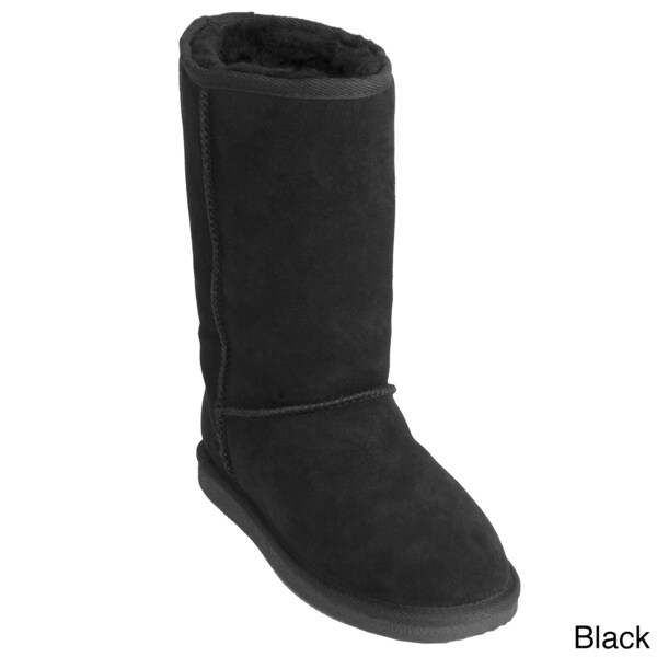 Shop Shearling Sheepskin Flat Sole Comfort Boots - Free Shipping Today ...