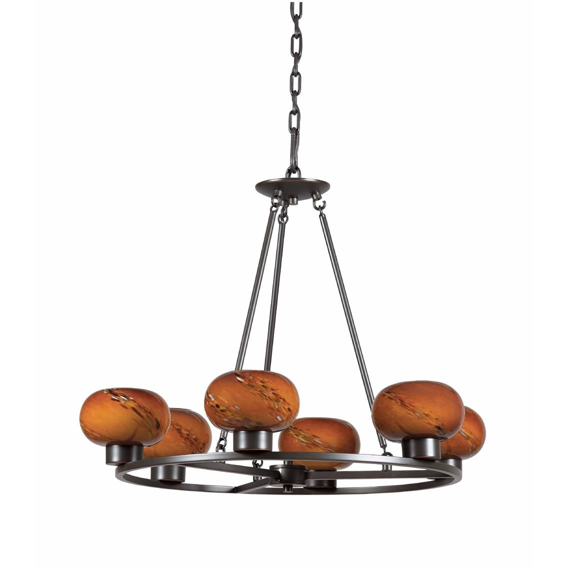 Atomique Cognac Glass 6 light Chandelier