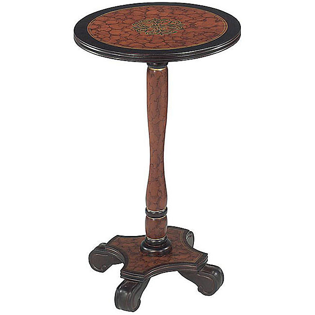 Hand-painted Walnut Finish Accent Table