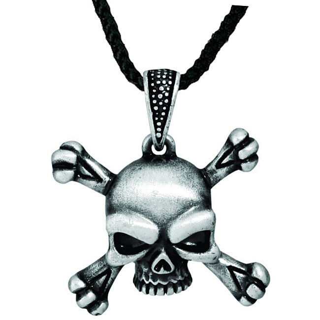 Pewter Skull and Crossbones Necklace - Overstock™ Shopping - Top Rated ...