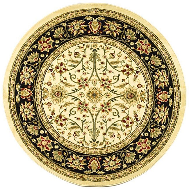 Lyndhurst Collection Majestic Ivory/ Black Rug (8 Round)