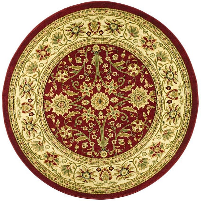 Lyndhurst Collection Majestic Red/ Ivory Rug (53 Round)