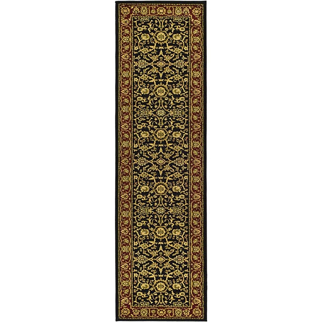 Lyndhurst Collection Majestic Black/ Red Runner (23 X 12)