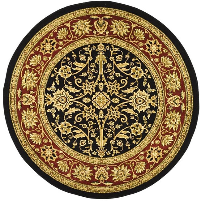 Lyndhurst Collection Majestic Black/ Red Rug (8 Round)
