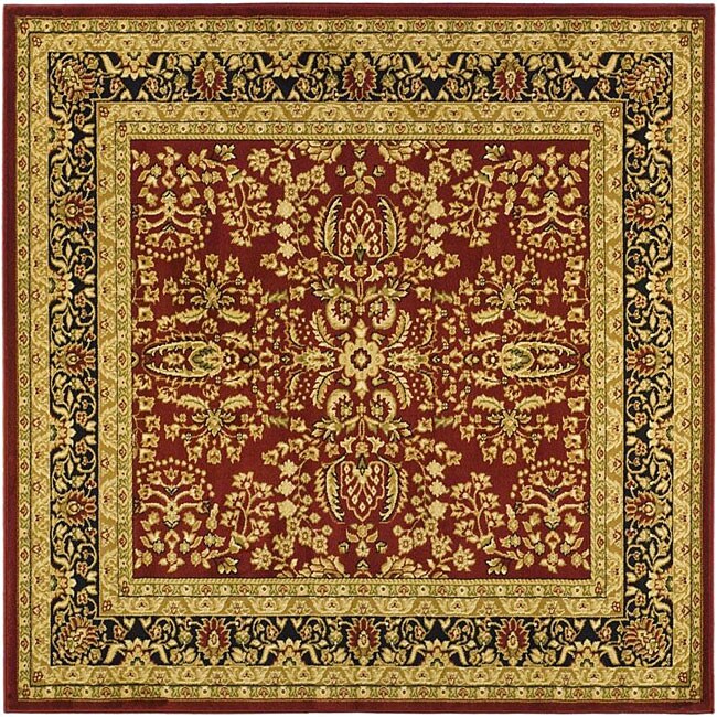 Lyndhurst Collection Persian Treasure Red/ Black Rug (8 Square)
