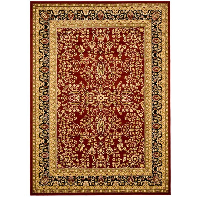 Lyndhurst Collection Persian Treasure Red/ Black Rug (6 X 9)