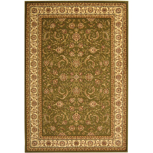 Lyndhurst Collection Traditional Sage/ivory Rug (53 X 76)