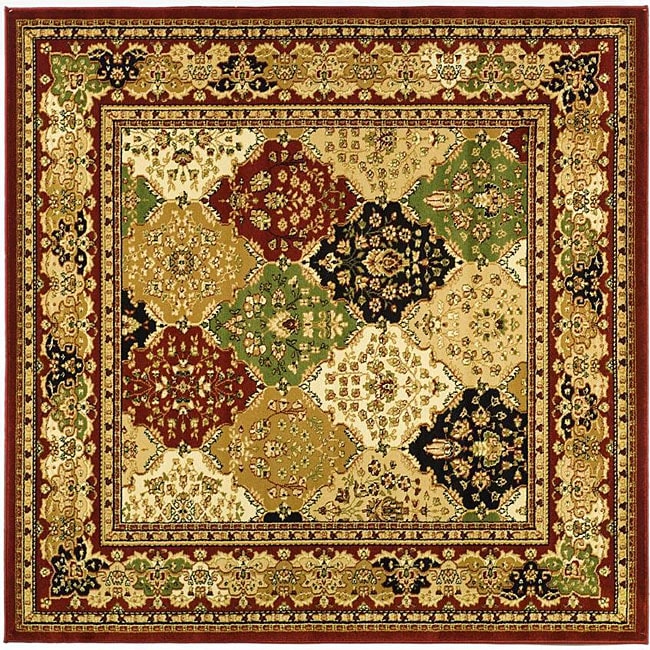 Lyndhurst Collection Multicolor/red Polypropylene Rug (8 Square)