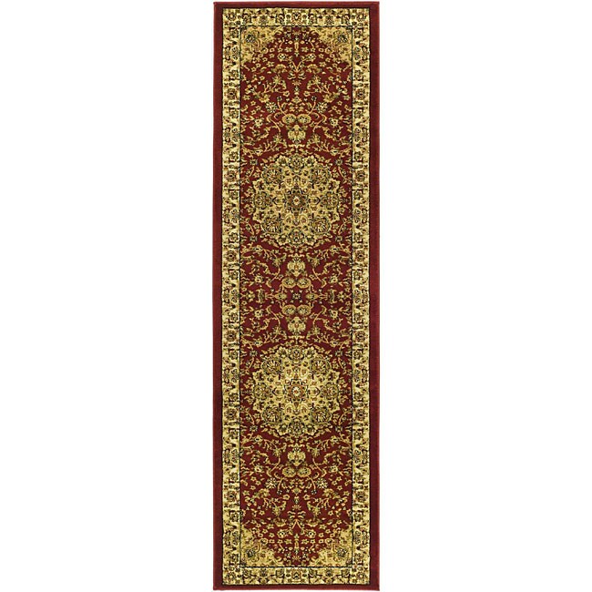 Lyndhurst Collection Red/ Ivory Runner (23 X 8)