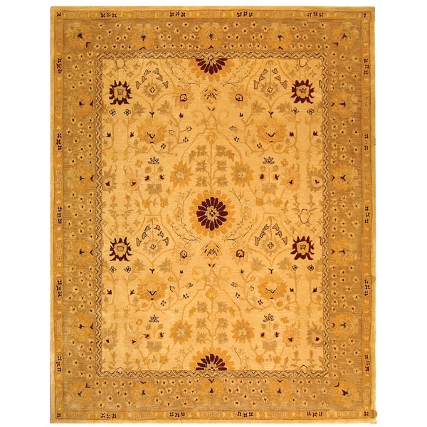 Safavieh Handmade Anatolia Oriental Timeless Ivory/ Sand Hand-spun Wool Rug - 5' x 8'