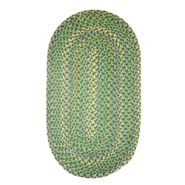Shop Brookline Green Indoor/ Outdoor Braided Rug 2' x 6' Free Shipping Today
