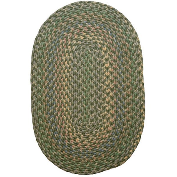 Shop Brookline Green Indoor/ Outdoor Braided Rug 3'6 x 5'6 Free