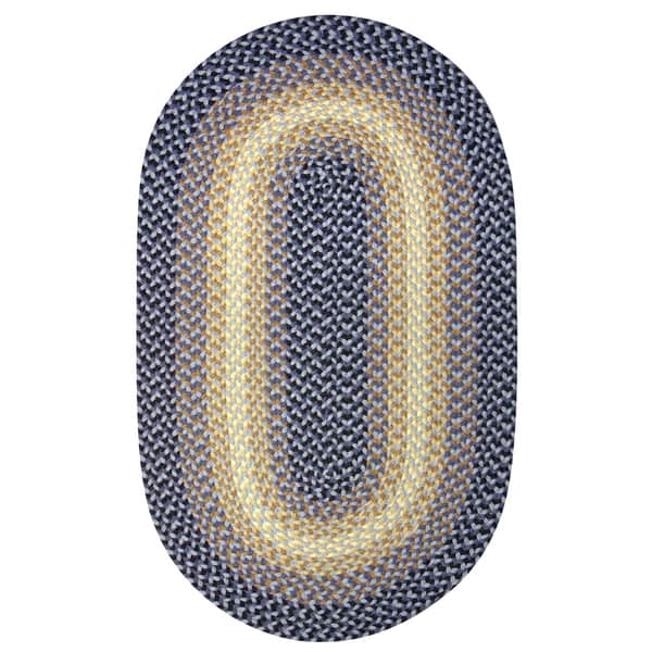 Pinehurst Braided Blue Wool Rug (7'4 x 9'4) Overstock 4245744