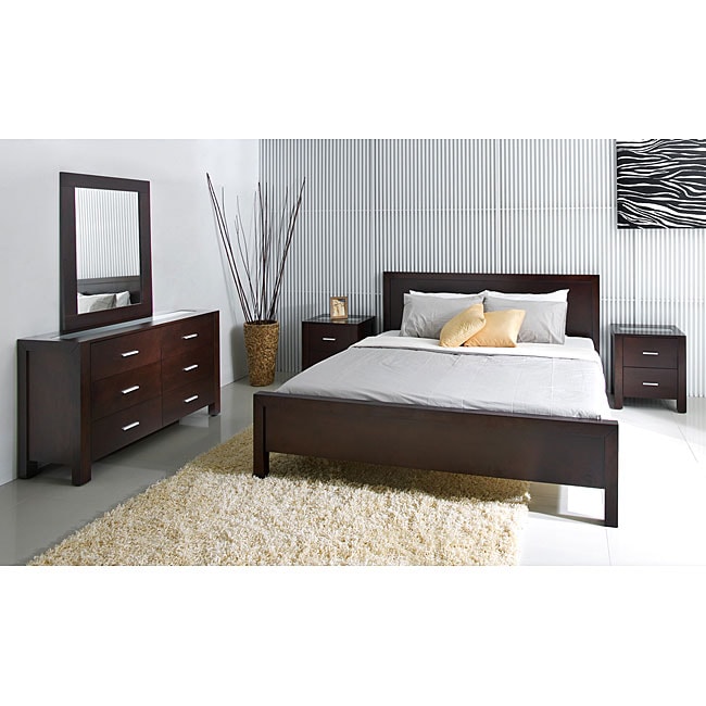 Abbyson Living Abbyson Living Hamptons 5 piece Cal King size Platform Bedroom Set Cappuccino Size California King