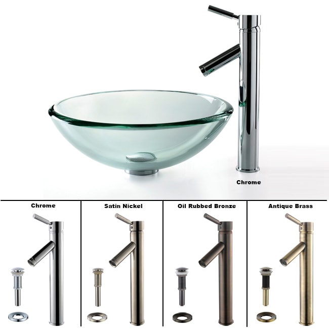 Kraus Clear Glass Sink And Sheven Faucet