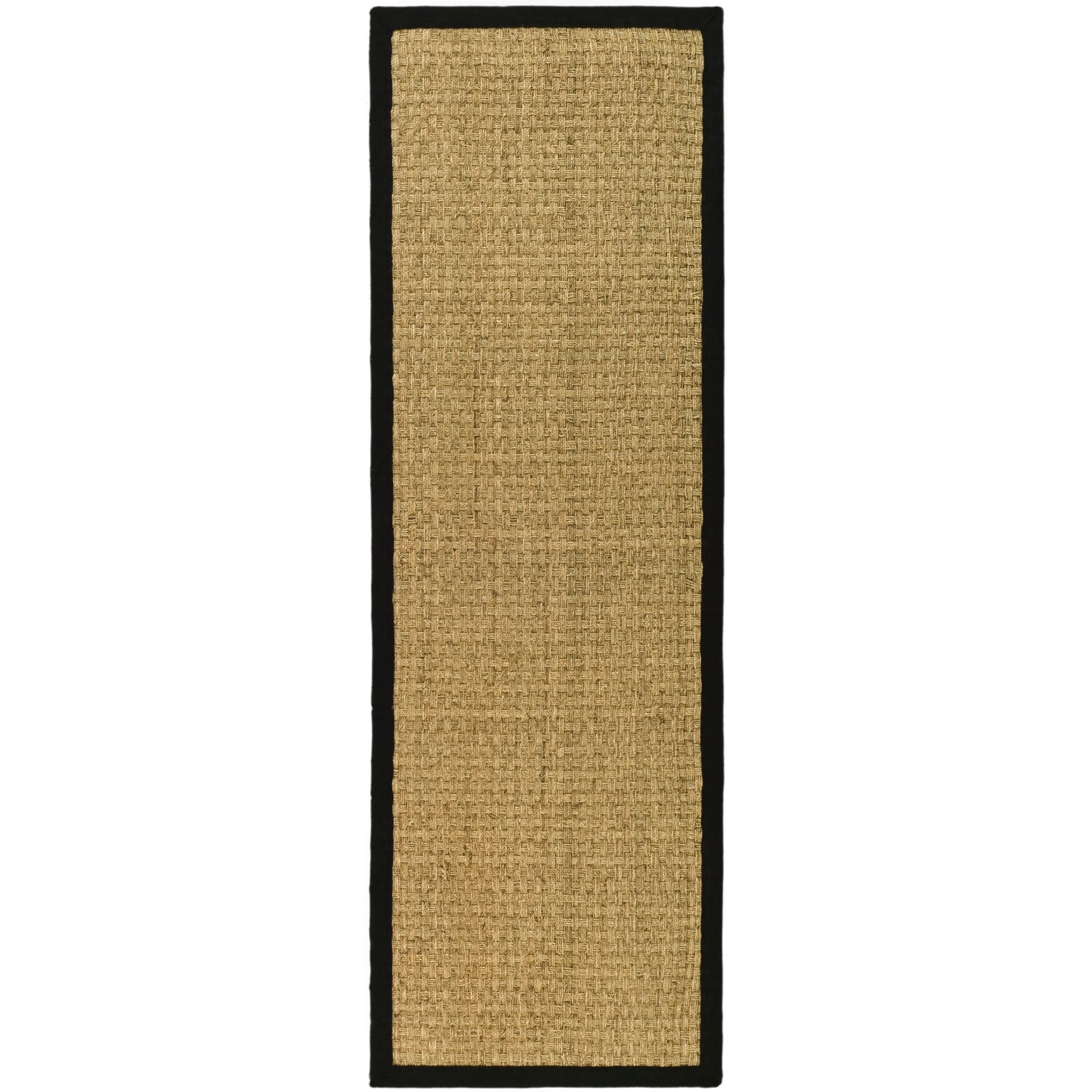 Casual Handwoven Sisal Natural/black Seagrass Runner (26 X 8)