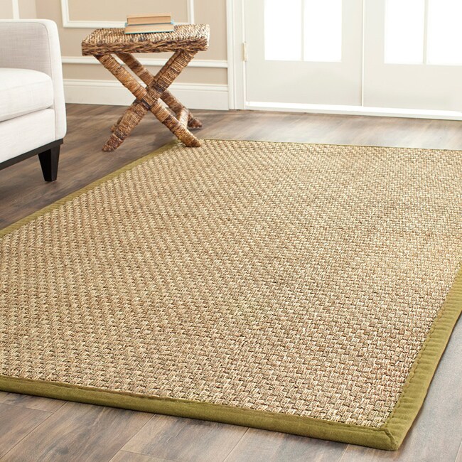 Hand woven Sisal Natural/ Olive Seagrass Casual Runner (26 X 8)