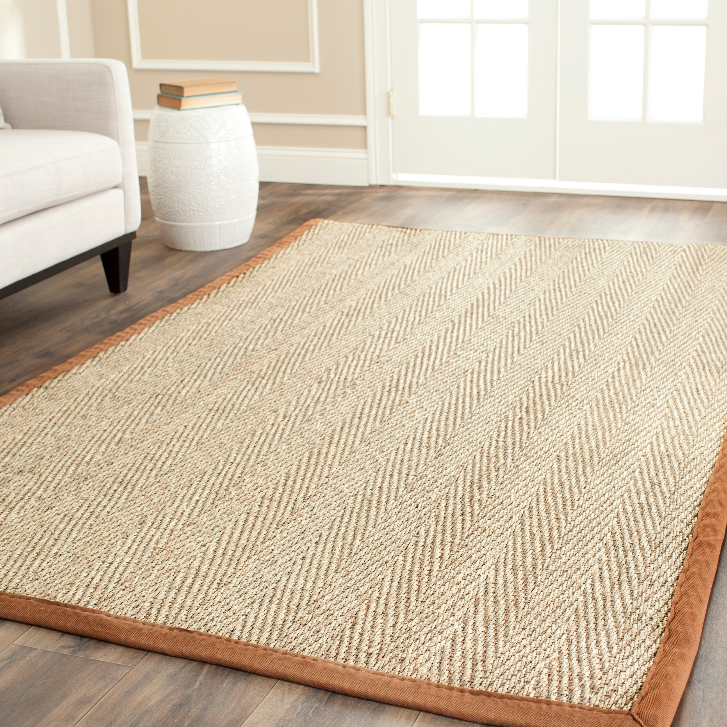 Shop Safavieh Natural Fiber Oceana Natural/ Brown Seagrass Rug 9' x