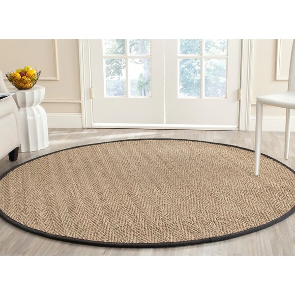 Safavieh Casual Natural Fiber Hand-Woven Sisal Natural / Black Seagrass Rug - 8' x 10'