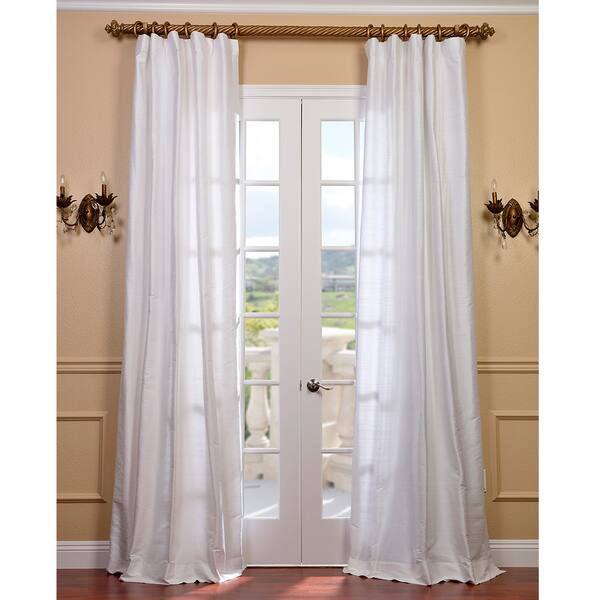 Shop Exclusive Fabrics Signature Lily White Textured Silk Curtain