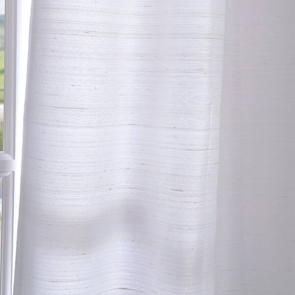 Shop Exclusive Fabrics Signature Lily White Textured Silk Curtain