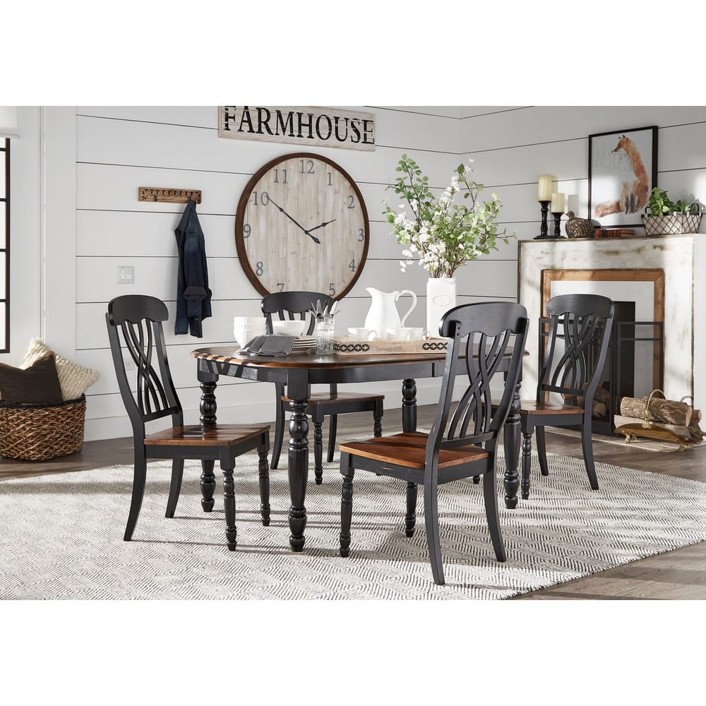 Mackenzie Country Antique Extending Scroll Back Dining Set by iNSPIRE Q Classic