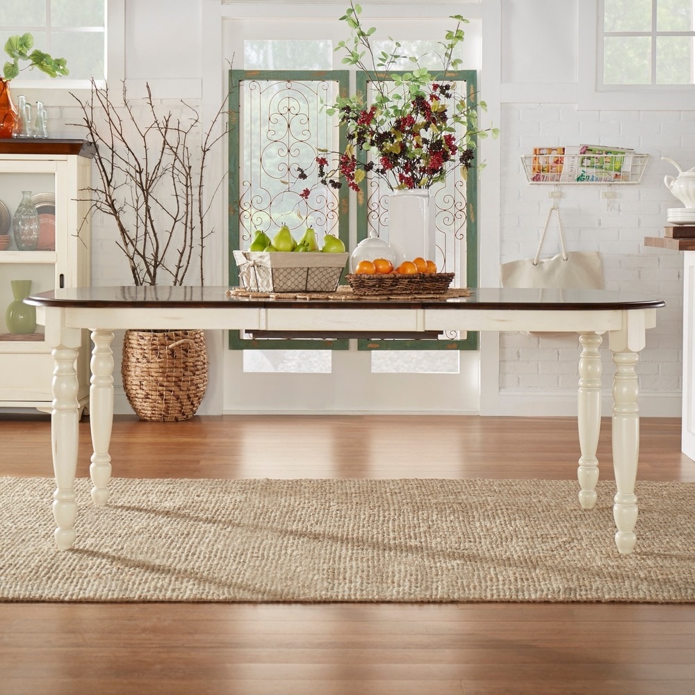 Mackenzie Country Antique Extending Scroll Back Dining Set by