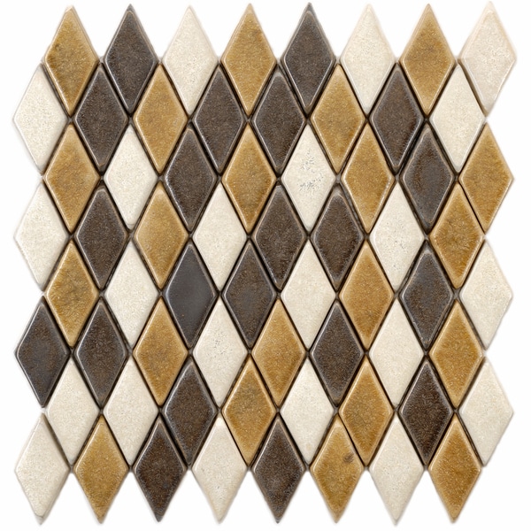 SomerTile 12x12 in London Argyle 1x20.5 in Tahoma Ceramic Mosaic Tile