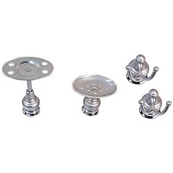 Moen Platinum/ Chrome 4-piece Bath Accessory Set