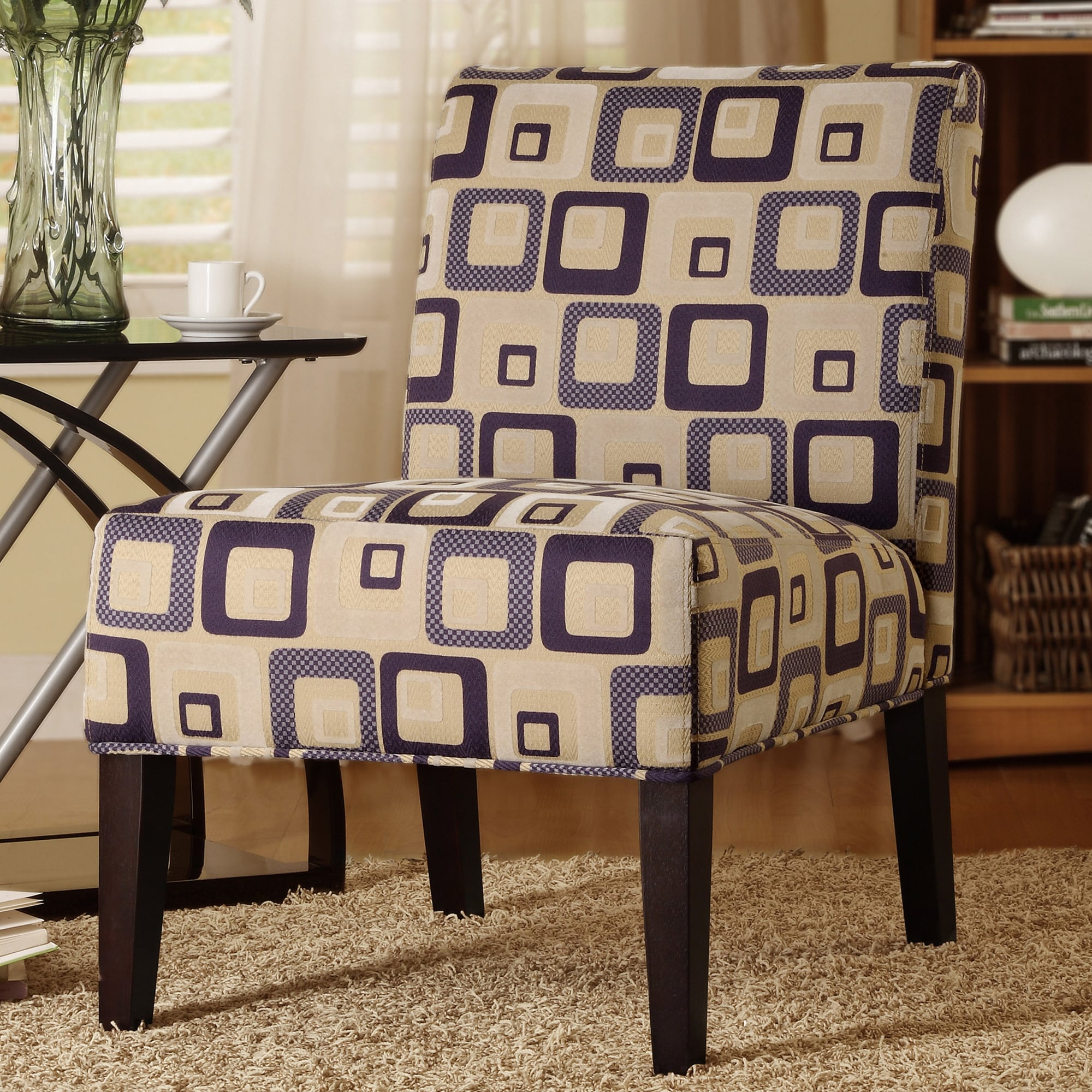 Decor Cube Print Lounge Chair  