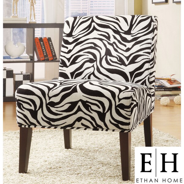 ETHAN HOME Decorative Zebra Print Armless Lounge Chair