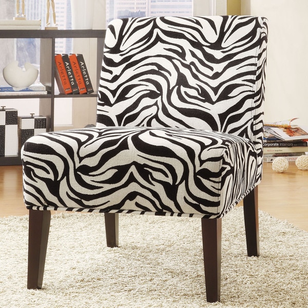 TRIBECCA HOME Decorative Zebra Print Armless Lounge Chair - Overstock