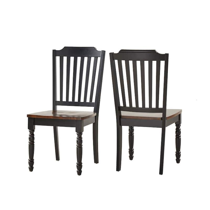 Mackenzie Country Style Two-tone Dining Chairs (Set of 2) by iNSPIRE Q Classic - Slat Back Black