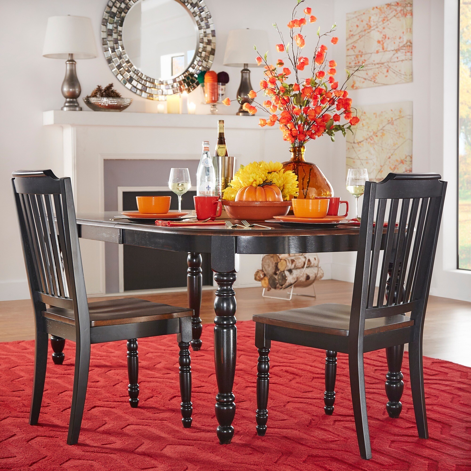 Mackenzie Country Style Two Tone Dining Chairs Set Of 2 By Inspire Mackenzie Country Style Two Tone Dining Chairs Set Of 2 By Black
