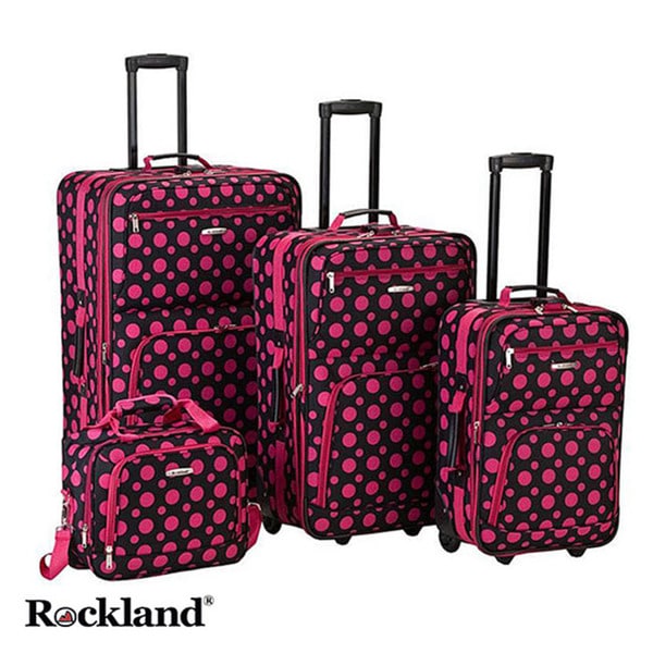 polka dot luggage set