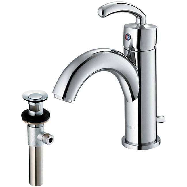 VIGO Single Lever Bathroom Faucet in Chrome Finish with Drain Assembly