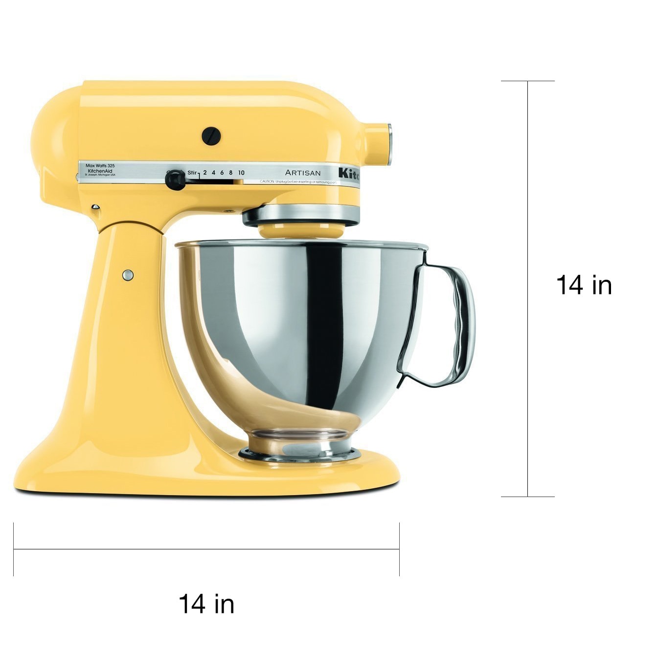 KitchenAid KSM150PSMY Majestic Yellow 5-quart Artisan Tilt-Head Stand Mixer