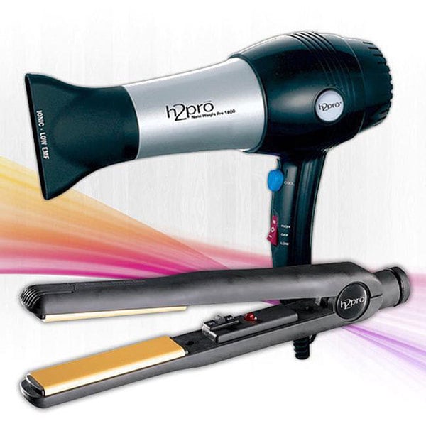 Shop H2Pro 205YFI 1Inch Flat Iron and 1800 Hair Dryer Combo Set Free Shipping Today