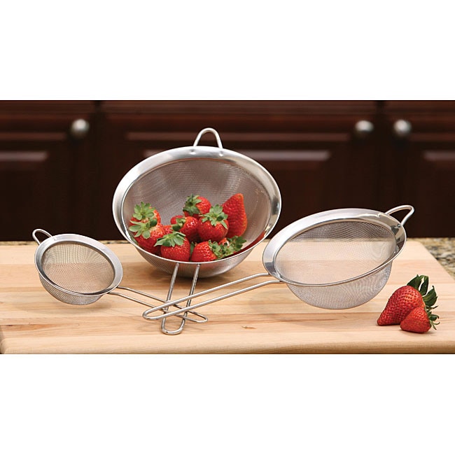 Stainless Steel Strainers (Set of 3) - Free Shipping On Orders Over $45 ...