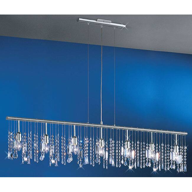 Linear 54-inch 7-light Bar Pendant Crystal Chandelier