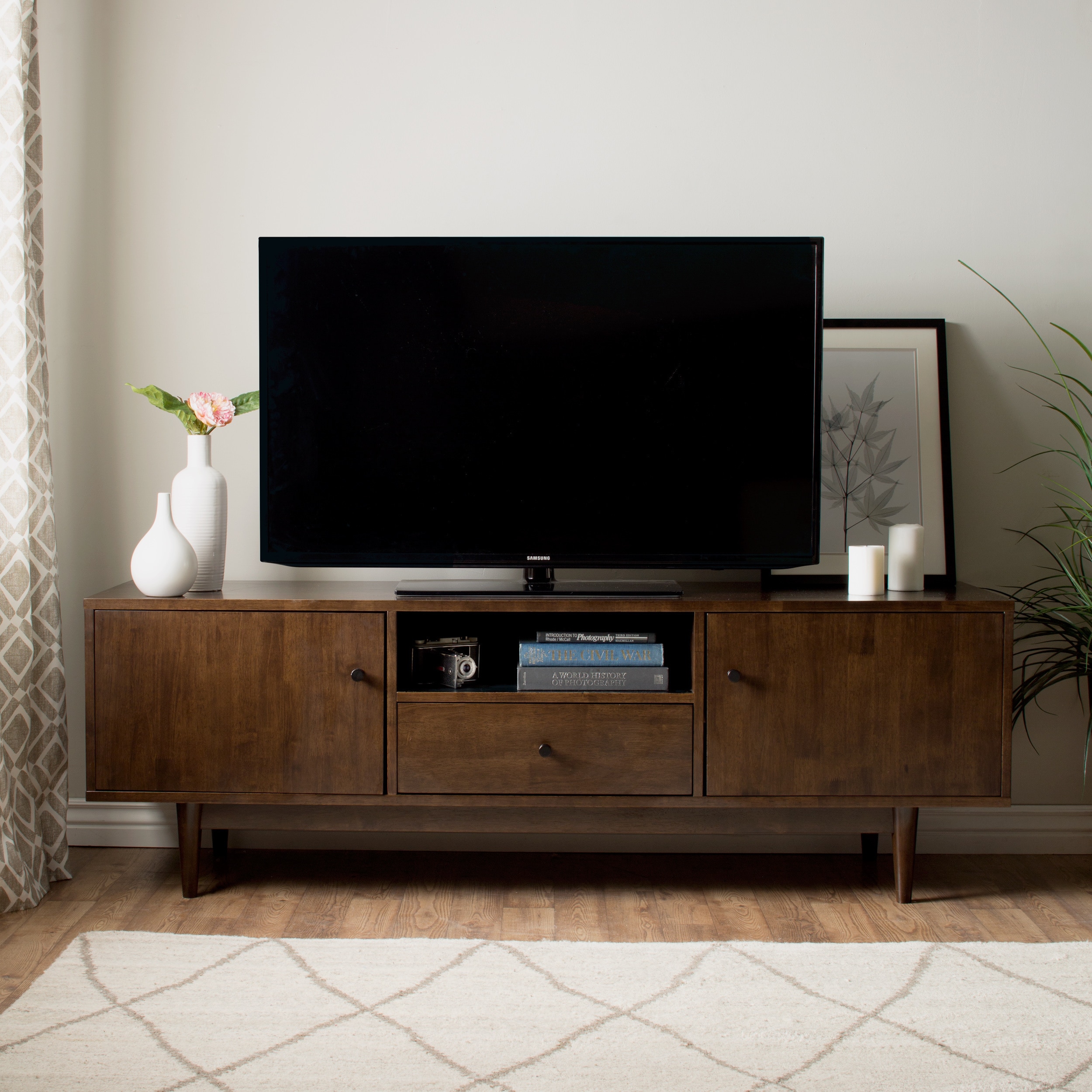 Tv Stand Cabinet 72 Inch Wood Brown Entertainment Center Storage Mid Details About Tv Stand Cabinet 72 Inch Wood Brown Entertainment Center Storage Mid Century New