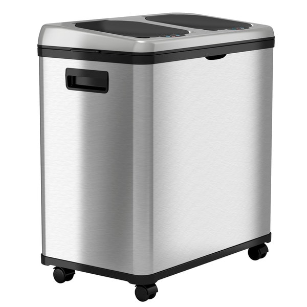 Itouchless Stainless Steel Trash Can Recycler Automatic Itouchless Stainless Steel Trash Can Recycler Automatic Sensor Touchless Lid Dual Compartment